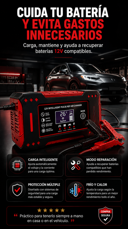 ⚡ VoltRescue™ 3 en 1 - Recupera, carga y protege la batería de tu vehículo desde casa.